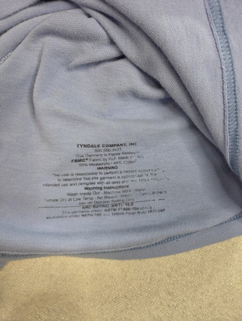Tyndale FR Shirt Mens 2X Blue Henley FRMC 10 CAL HRC 2 Made USA Arc Rated - Picture 7 of 9
